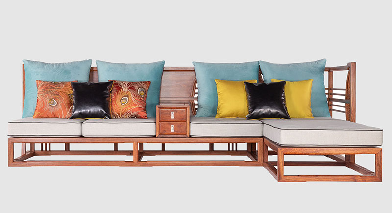 安康中式家居装修实木沙发组合家具效果图